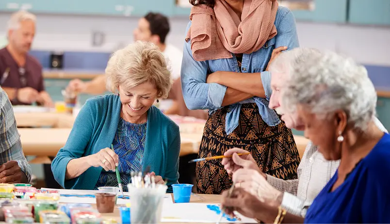 Senior residents participating in a community activity